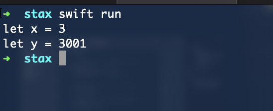 Our test code running in a terminal via SPM Running in Terminal